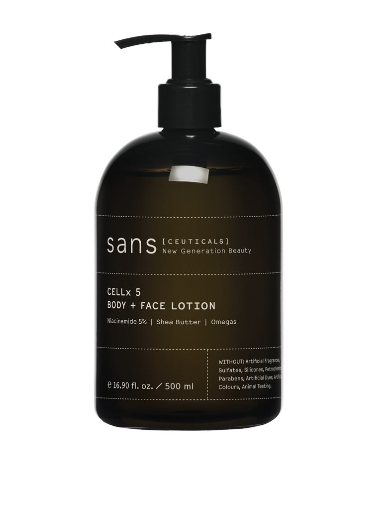 Bottle + Pump CELLx 5 Body + Face Lotion 500ml — 6 Pack [UNFILLED]